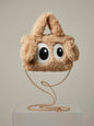 Beige Furry Dog Design Handbag