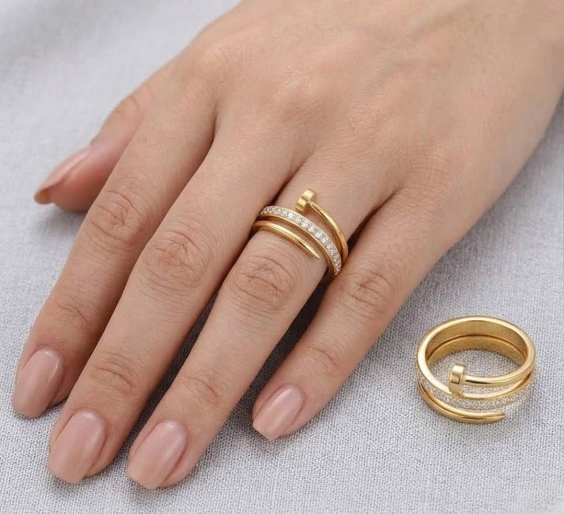 Chic Gold-Tone Statement Ring For Women
