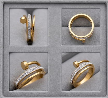 Chic Gold-Tone Statement Ring For Women